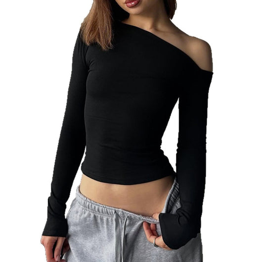 Blusa Ajustada de Manga Larga con Hombros Descubiertos - Image 5