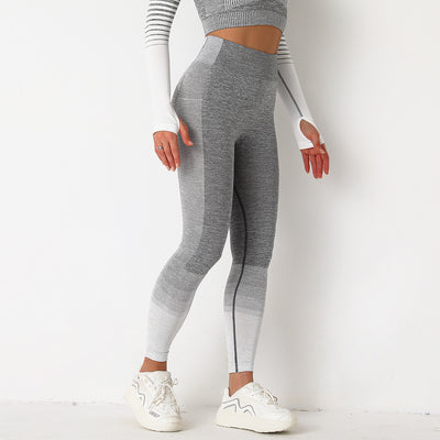 Pantalones de Yoga sin Costuras con Rayas Tejidas