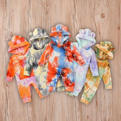 Jumpsuit Tie Dye con Capucha para Bebés y Niños - Image 9