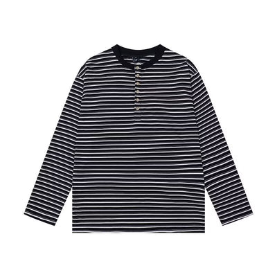 Blusa Casual de Algodón a Rayas con Manga Larga Suelta - Image 6