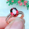 Natural Garnet 925 Plateado Magnesia Aluminum Garnet Female Ring Rojo