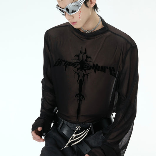 Playera Interior Mesh Transparente Punk Manga Larga - Image 3