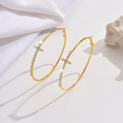 Pulsera con Cruz de Cristales y Anillo Grande Brillante - Image 26