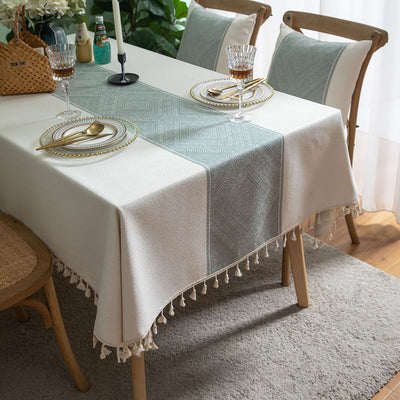 Mantel Rectangular Desechable Impermeable de Algodón y Lino Chino - Image 5