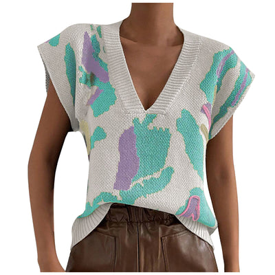 Chaleco Tejido Cuello V con Jacquard de Hilo - Image 5