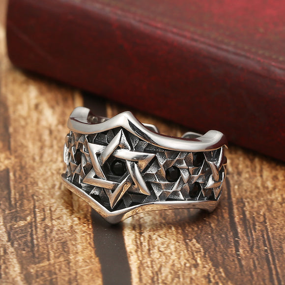 Anillo con Estrella de David Personalizada Incrustada