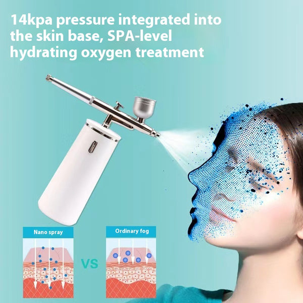 Vaporizador Facial de Oxígeno Portátil - Pistola Spray Inyector de Oxígeno