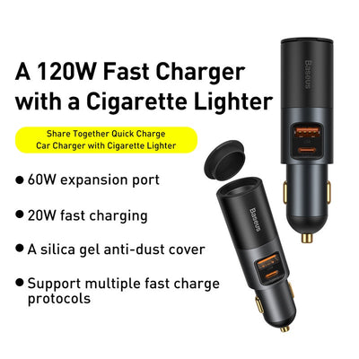 Cargador de Auto 120W con 3 Puertos USB - Carga Rápida Simultánea - Image 2