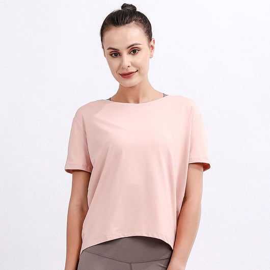 Blusa Deportiva Suelta Manga Corta Talla Grande para Yoga y Entrenamiento