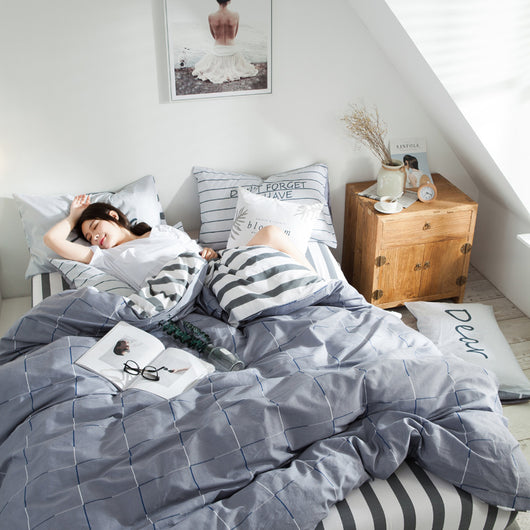 Juego de Cama 4 Piezas Estampado Lirios Algodón 100% Diseño Minimalista - Image 6