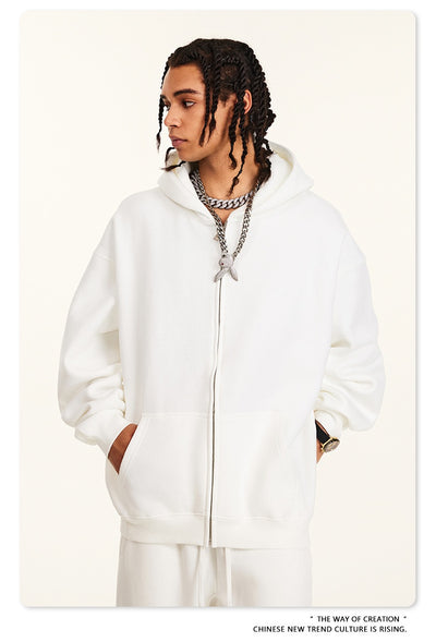 Sudadera con Capucha Polar de Colores Sólidos Holgada y Cómoda para Deportes - Image 36