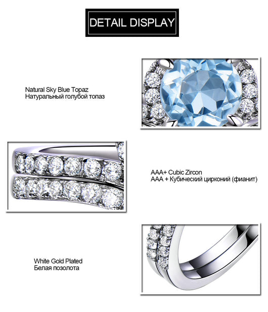 Anillo de Topacio Azul Cielo Lujo para Mujer - Image 10