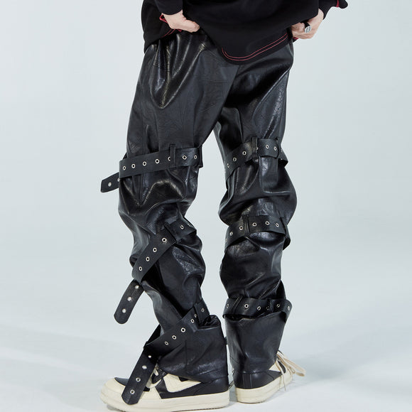Men's Punk Design PU Leather Pants