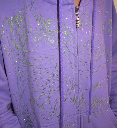 Sudadera Snake Demon Girl con Diamantes - Image 3