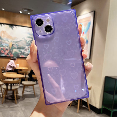 Funda Cuadrada Degradada Translúcida Love para Teléfono