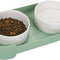 15° Tilted Ceramic Elevated Cat Bowls with Non-Slip Base