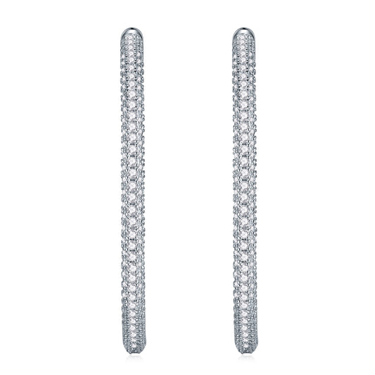 Aretes Lustrous: Conjunto de Plata S925 y Moissanita con Baño de Platino - Image 2