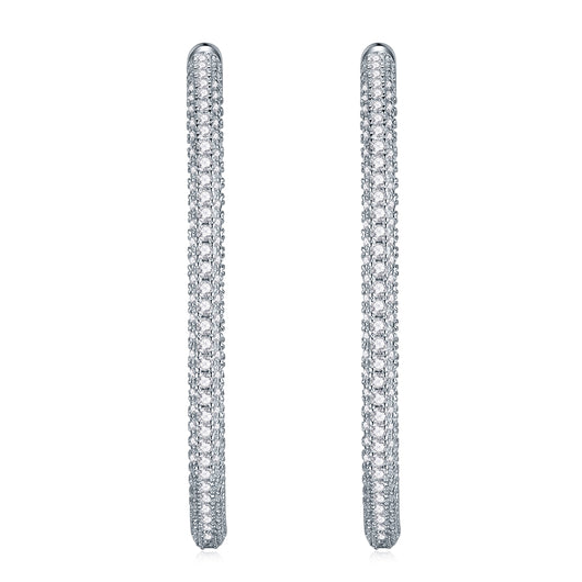 Aretes Lustrous: Conjunto de Plata S925 y Moissanita con Baño de Platino - Image 2