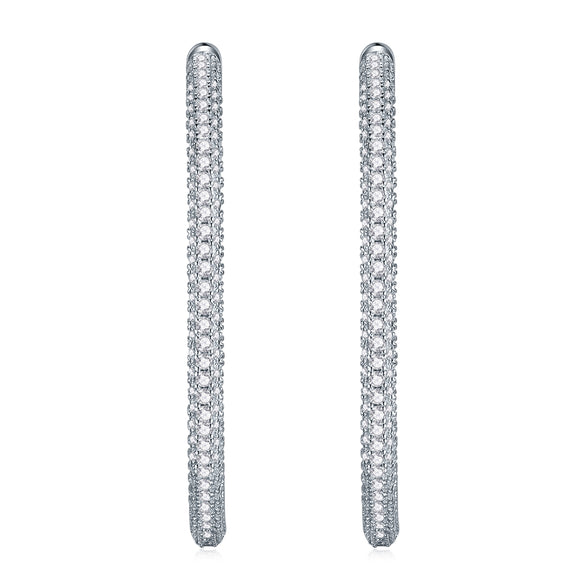 Aretes Lustrous: Conjunto de Plata S925 y Moissanita con Baño de Platino