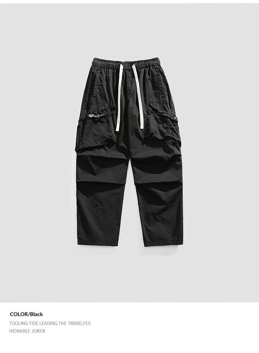 Pantalones Sueltos Retro de Pierna Ancha para Hombre - Image 18