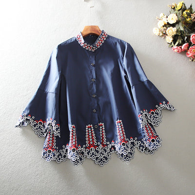 Blusa Corta Estilo Étnico con Volantes - Colección European Station - Image 11