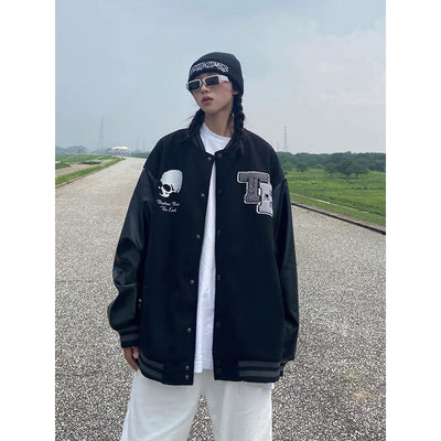 Chaqueta de Béisbol Calavera y Espadas para Hombre