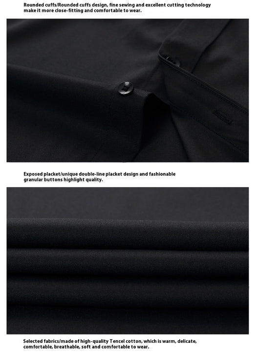 Camisa Slim Fit Coreana de Color Sólido para Hombre - Image 21