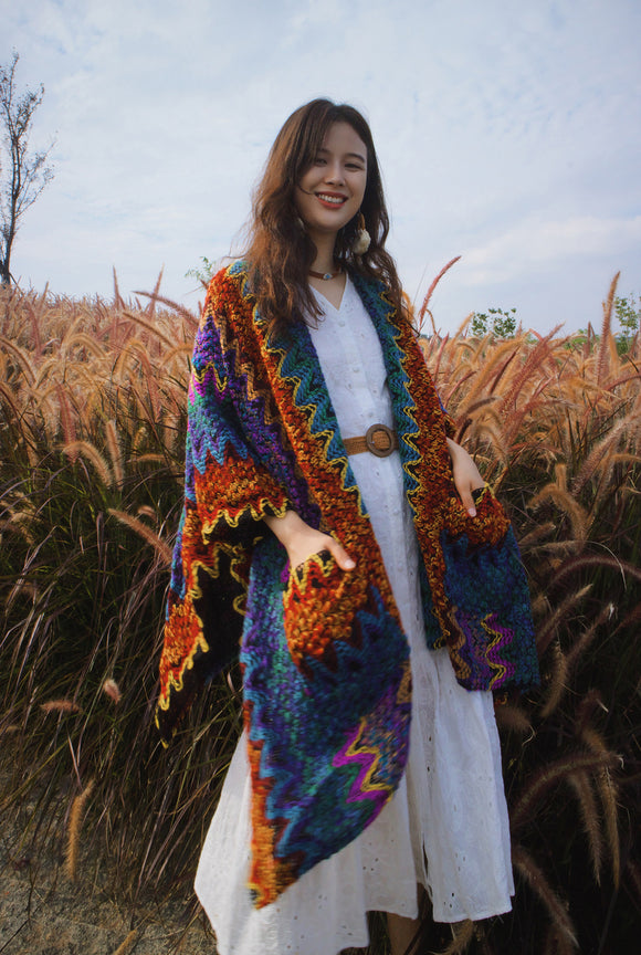 Pashmina Étnica para Viajes - Chal Artesanal Estampado Fotográfico