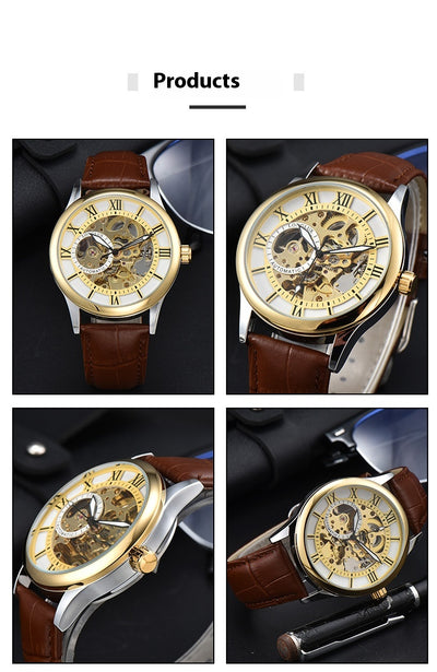 Reloj Mecánico Hombre Escala Romana Resistente al Agua Estilo Ejecutivo - Image 14