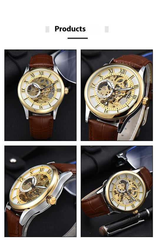 Reloj Mecánico Hombre Escala Romana Resistente al Agua Estilo Ejecutivo - Image 14