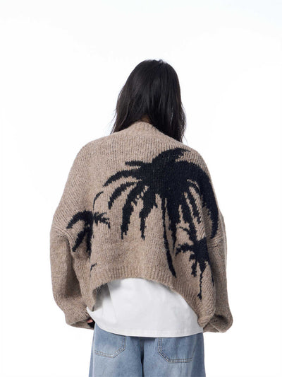 Cardigan de Punto Cuello V Mujer Estilo Relajado Suéter Holgado - Image 6