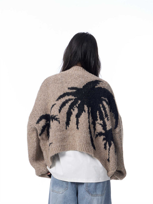 Cardigan de Punto Cuello V Mujer Estilo Relajado Suéter Holgado - Image 6