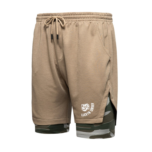 Shorts Camuflaje Hombre con Diseño Contrastante de Dos Piezas - Image 4