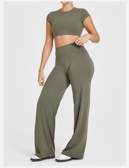 Pantalones Yoga Rectos Moldeadores Cadera Melocotón - Image 15