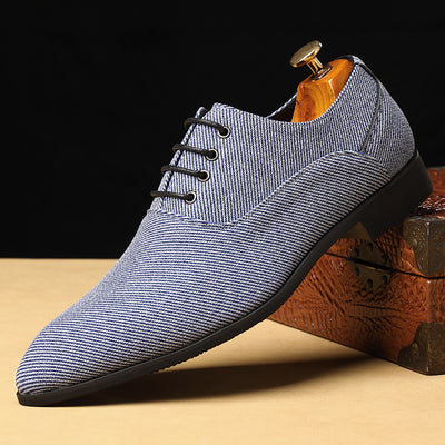 Zapatos de Cuero Casual para Hombre - Estilo Denim Negro Elegante - Image 14