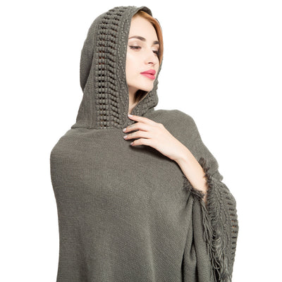Suéter Plus Size para Mujer Otoño Invierno con Gorro y Borlas - Image 6
