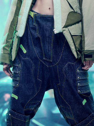 Pantalones Cargo Sueltos de Cintura Alta Estilo Street Punk Funcional - Image 10