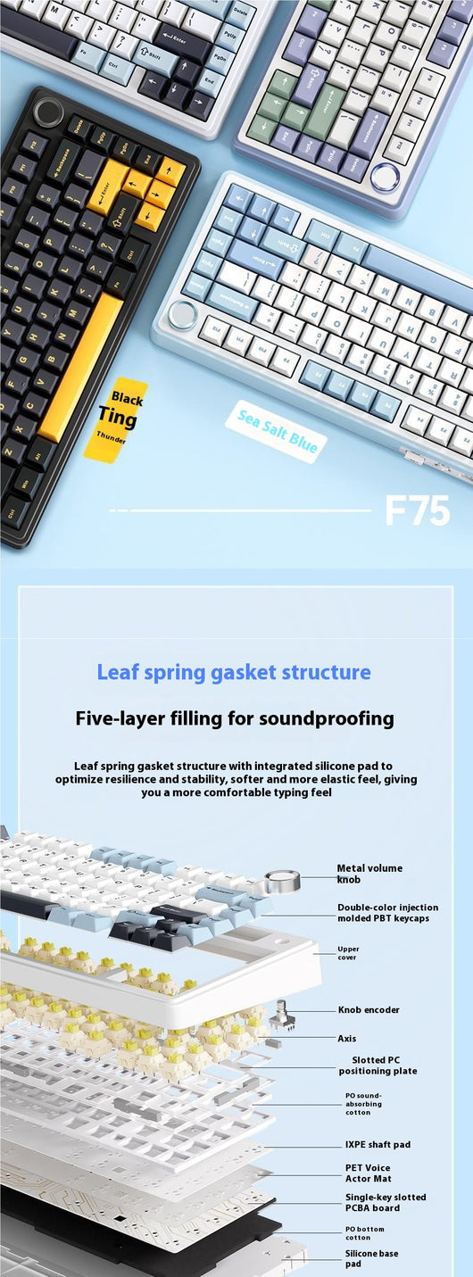 Teclado Inalámbrico Mecánico Hot Plug Trimodal Bluetooth - Image 14