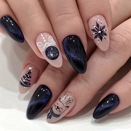 Stickers de Uñas Efecto Cielo Nocturno Azul y Negro