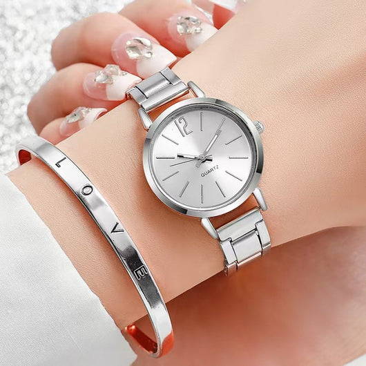 Conjunto de Reloj Minimalista y Pulseras Versátiles para Mujer - Image 2