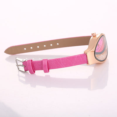 Reloj de Mujer Forma Ojo Cuarzo con Correa Quicksand y Perlas Giratorias - Image 5