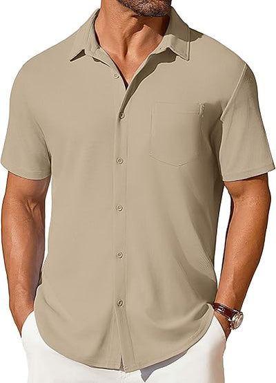 Camisa Casual de Manga Corta Resistente a Arrugas para Hombre - Image 18
