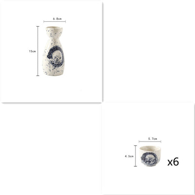Juego de Dispensador de Cerámica con Copas para Sake y Vino - Image 7