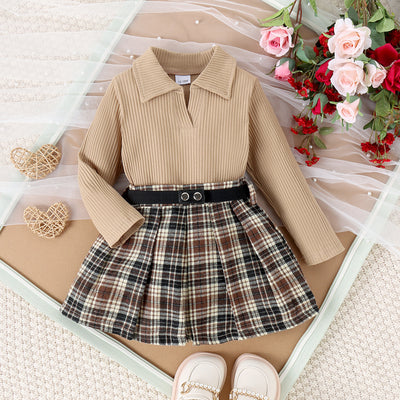 Conjunto Elegante de Otoño e Invierno para Niñas con Falda Plisada de Manga Larga - Image 7