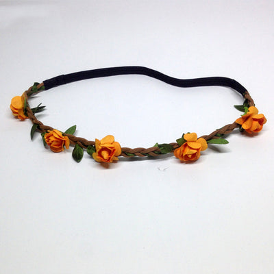 Corona de Flores Rosas Estilo Coreano para Novia - Image 12