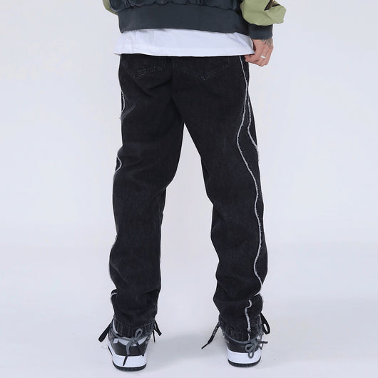 Jeans para Hombre con Bolsillos Decorados y Orilla Deshilachada - Image 3