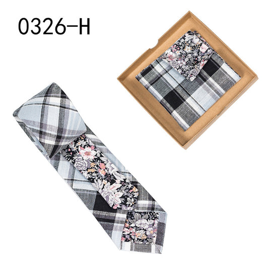 Corbata de Algodón con Estampado Floral y Pañuelo de Bolsillo - Image 23
