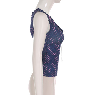 Blusa Sin Mangas Tejida con Estampado de Lunares - Image 8