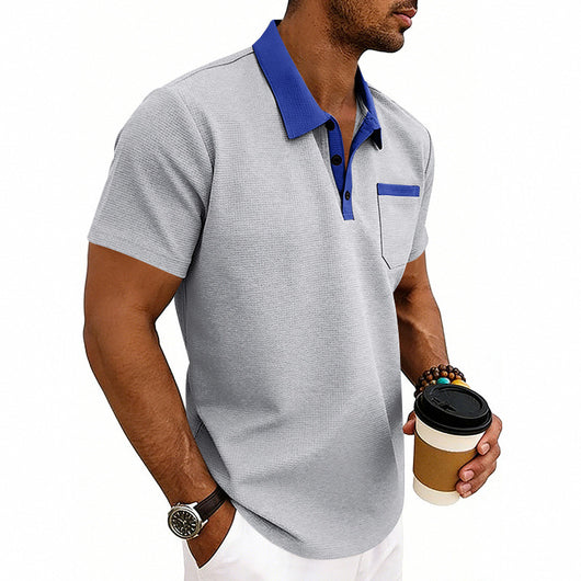 Polo Holgado de Punto Waffle para Hombre - Manga Corta - Image 18