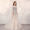 Vestido de Novia Elegante Manga Larga Ajustado